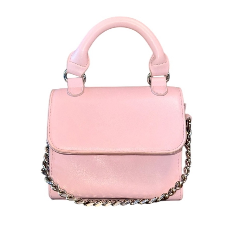 Madden NYC Women's Structured Faux Leather Crossbody Handbag in Blush Pink